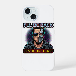 Ik Kom Terug - 80s Action Cyborg Retrowave Badge iPhone 15 Hoesje