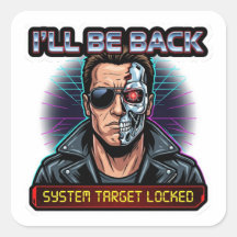 Ik Kom Terug - 80s Action Cyborg Retrowave Badge