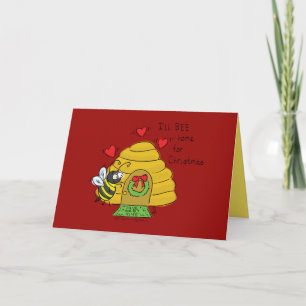 Ik kom thuis voor de kerstcadeauvakantie Kaart