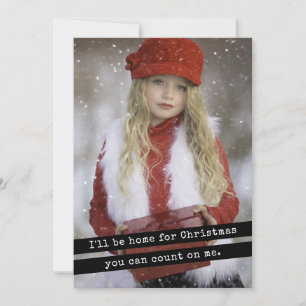 Ik kom thuis voor de kerstmachine. feestdagenkaart