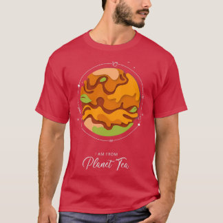 Ik kom uit de donkere achtergrond van Planet Tea T-shirt