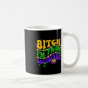 Ik kom uit Louisiana Mardi Gras Fleur de Lis Fat T Koffiemok