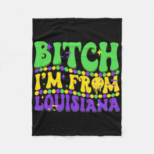 Ik kom uit Louisiana Mardi Gras Fleur De Lis Vet T Fleece Deken