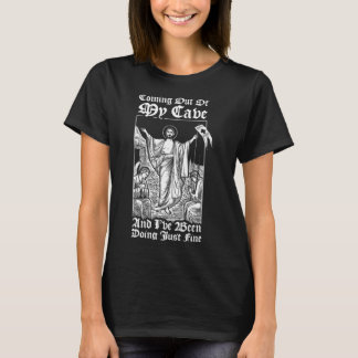 Ik kom uit mijn grot Jezus Christelijke Jezus Meme T-shirt