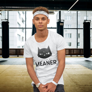 Ik kon gemeener zijn Snarky zwarte kat T-shirt