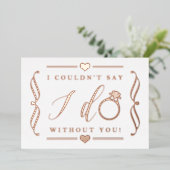 Ik kon niet zeggen dat ik zonder jou deed. | Reëel Folie Uitnodiging (Staand Voorkant)