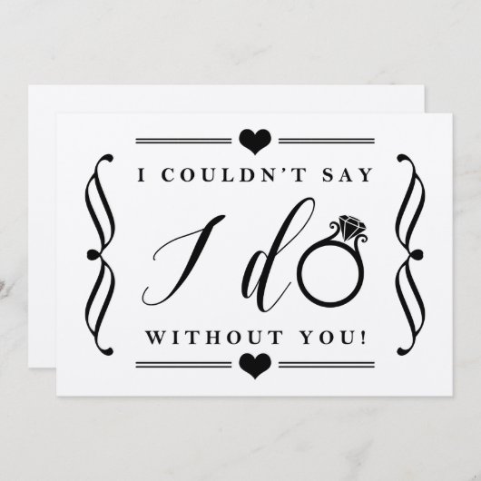 Ik kon niet zeggen dat ik zonder jou deed. | Rusti Kaart (Voorkant / Achterkant)