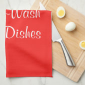 Ik kook je was de afwas rode 4Alex Theedoek (Quarter Fold)