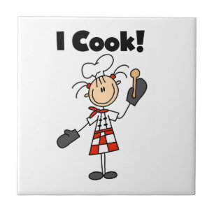 Ik Kook - Vrouwelijke Chef Tegeltje