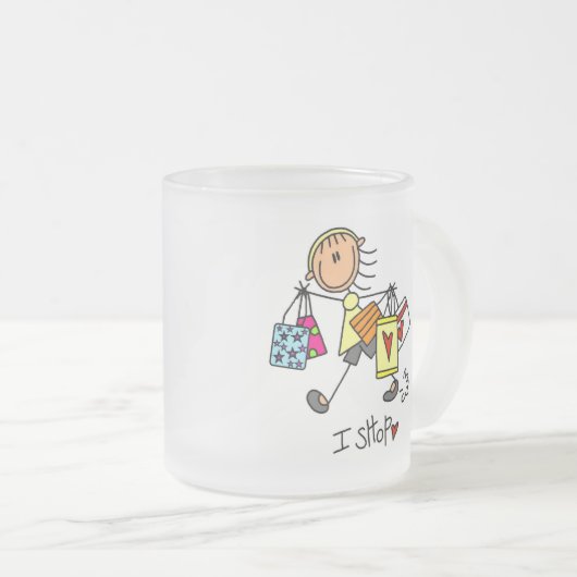 Ik koop overhemden en cadeaus matglas koffiemok (Voorkant rechts)