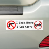 Ik koop waar ik kan dragen... bumpersticker (Op auto)