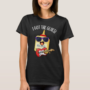 Ik Kreeg De Lijm Funny Blues Pun Donkere Achtergro T-shirt