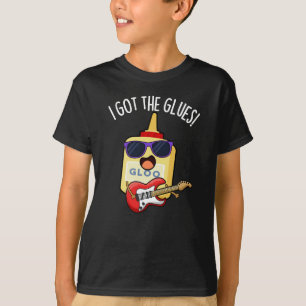 Ik Kreeg De Lijm Funny Blues Pun Donkere Achtergro T-shirt