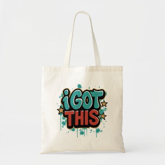Ik kreeg deze Motivatie typografie in graffitistij Tote Bag (Voorkant)