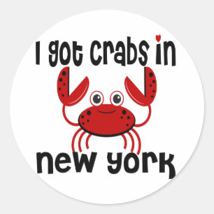 Ik kreeg Krabben in NY Ronde Sticker