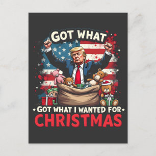 Ik kreeg wat ik wilde voor Kerstmis Trump Santa Briefkaart