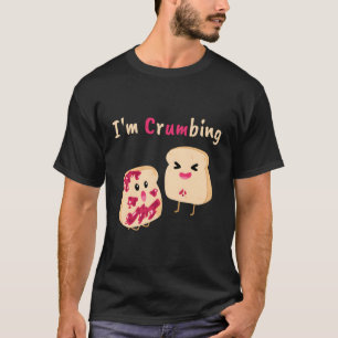 Ik kruip broodkruimel gelei jam eten grap t-shirt