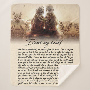 Ik kruis mijn hartenpaar Golden Jubileum Gift Sherpa Deken