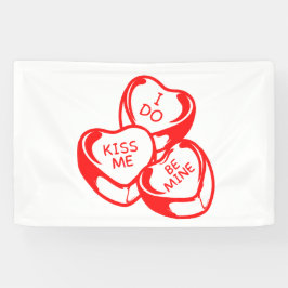 Ik Kus Me Be Mine Valentijnsdag 2.5x4 Vinyl Spandoek