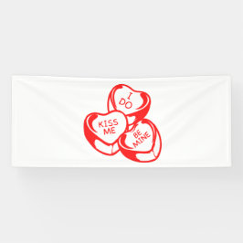 Ik Kus Me Be Mine Valentijnsdag 2.5x6 Vinyl Spandoek