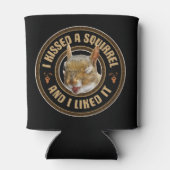 Ik kuste een eekhoorn - grappige parodie blikjeskoeler (Achterkant)