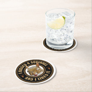 Ik kuste een eekhoorn - grappige parodie ronde kartonnen onderzetter