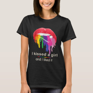 Ik kuste een meisje en ik vond het leuk Bi Pride L T-shirt