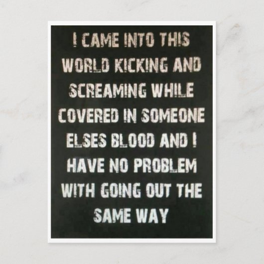 Ik kwam deze wereld binnen... briefkaart (Voorkant)