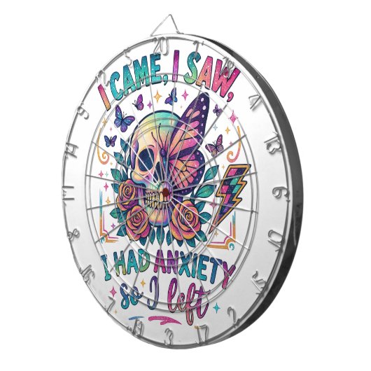 Ik kwam en zag dat ik angstig was... dartbord (Voorkant Rechts)