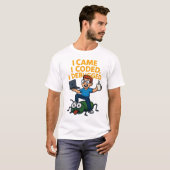 Ik kwam, ik codeerde, ik debugde, leuk T-shirt voo (Voorkant volledig)