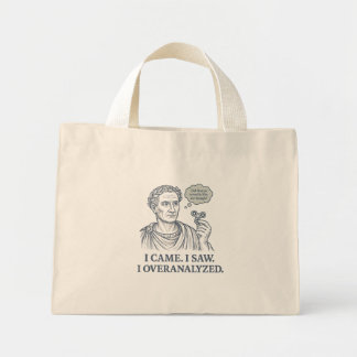 "Ik kwam. Ik zag. Ik overdacht het tot in den treu Mini Tote Bag