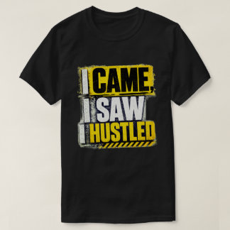 Ik Kwam Ik Zag Ik Werd Actief Gele Grunge Citaat T-shirt