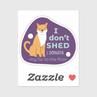Ik laat geen schattige shiba inu hond paarse turqu sticker