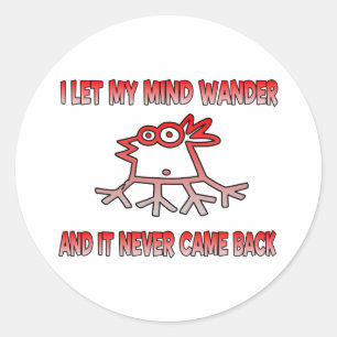 Ik laat mijn gedachten rondzwerven ronde sticker