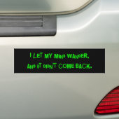 Ik laat mijn geest dwalen bumpersticker (Op auto)