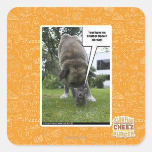 Ik laat m'n kneuzer alleen. vierkante sticker