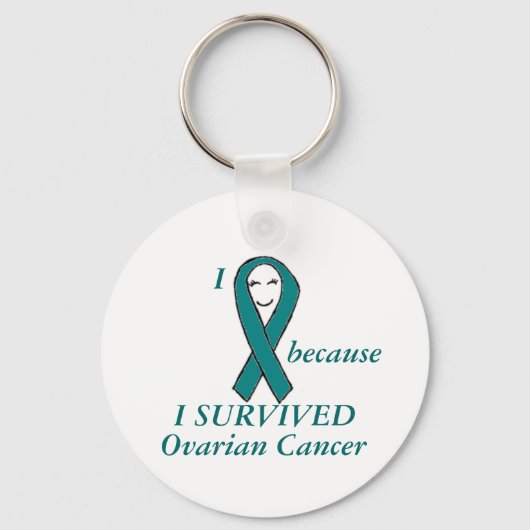 Ik lach omdat ik Ovarian Cancer overleefd heb Sleutelhanger (Voorkant)