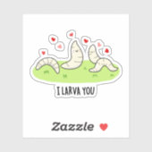 Ik Larvae je grappig Larvae Love Pun Sticker (Vel)