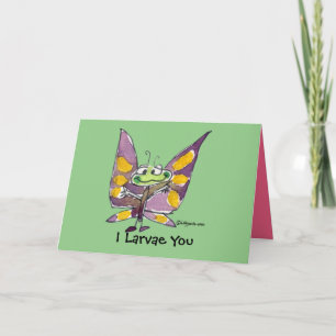Ik Larven Jullie Zo MUSH Violet Vlinder Valentijns Bedankkaart