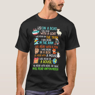 Ik las boeken op een boekenhanddoek voor het lezen t-shirt
