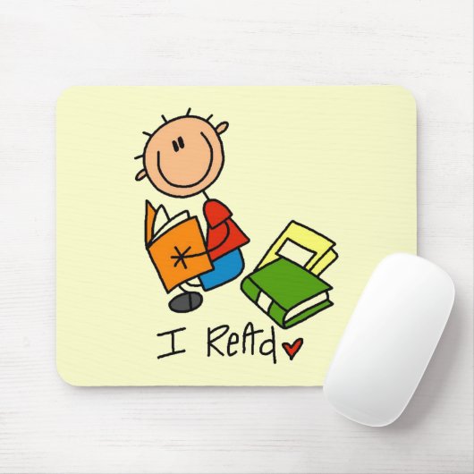 Ik las Tshirts en cadeaus Muismat (Met muis)