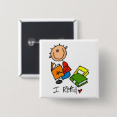 Ik las Tshirts en cadeaus Vierkante Button 5,1 Cm (Voorkant /achterkant)