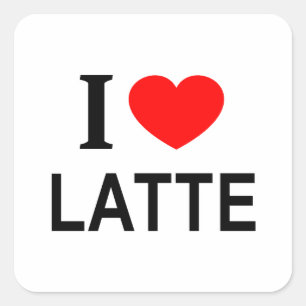 IK ❤️ LATTE VAN LATTE I HEART LATTE VIERKANTE STICKER