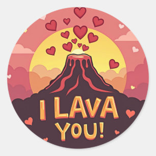 "Ik lava je!" Hete en oprechte Valentijn Ronde Sticker