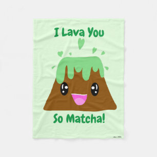 Ik lava je zo Matcha Kawaii Green Tea Fleece Deken