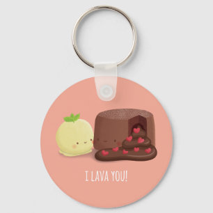 Ik Lava Jou Chocolade Smeltende Cake Ijs Sleutelhanger