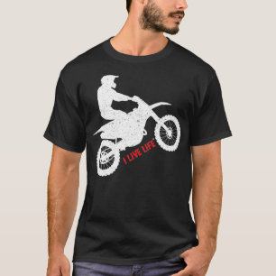 Ik leef het leven Dirt Bike Motorcross T-shirt