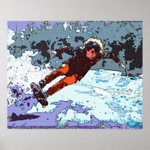 Ik leef om te racen - Skateboard Racing Pillowcase Poster
