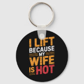 Ik leef omdat mijn vrouw heet is 1 sleutelhanger (Voorkant)