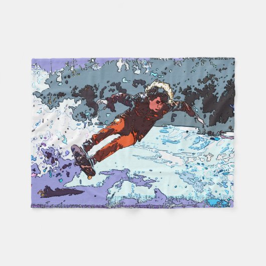 Ik leef voor racen - Skateboard Racen Fleece Deken (Voorkant (Horizontaal))